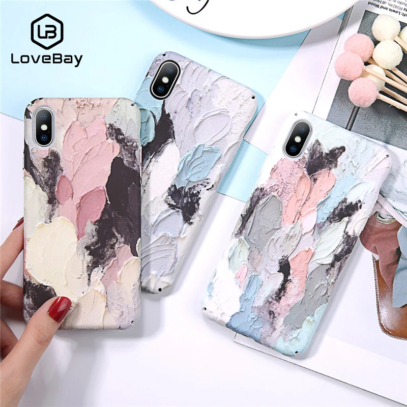 

Lovebay Flower Leaves Phone Case For iPhone X XS XR XS Max Pineapple Marble Print Hard PC Back Cover For iPhone 6 6s 7 8 Plus