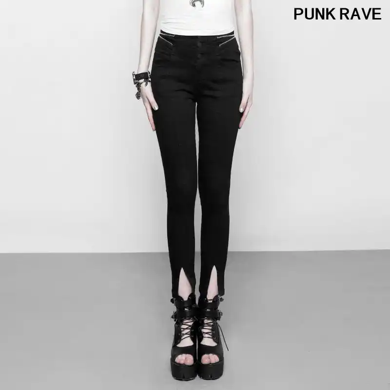 black skinny trousers high waisted