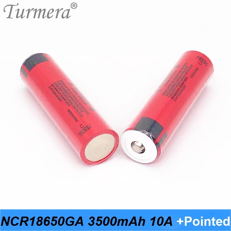 Аккумулятор для велосипеда 18650 ncr18650ga 3500 мАч 10 А с заостренным носком Turmera