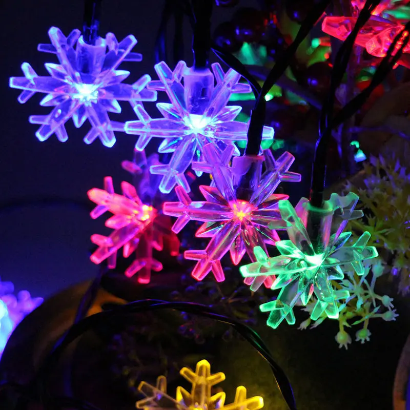 3 м/6 м Снежинка, рождественские украшения для помещений, Сказочная лампа, светодиодные лампы для свадебной вечеринки, домашняя гирлянда, декоративные гирлянды