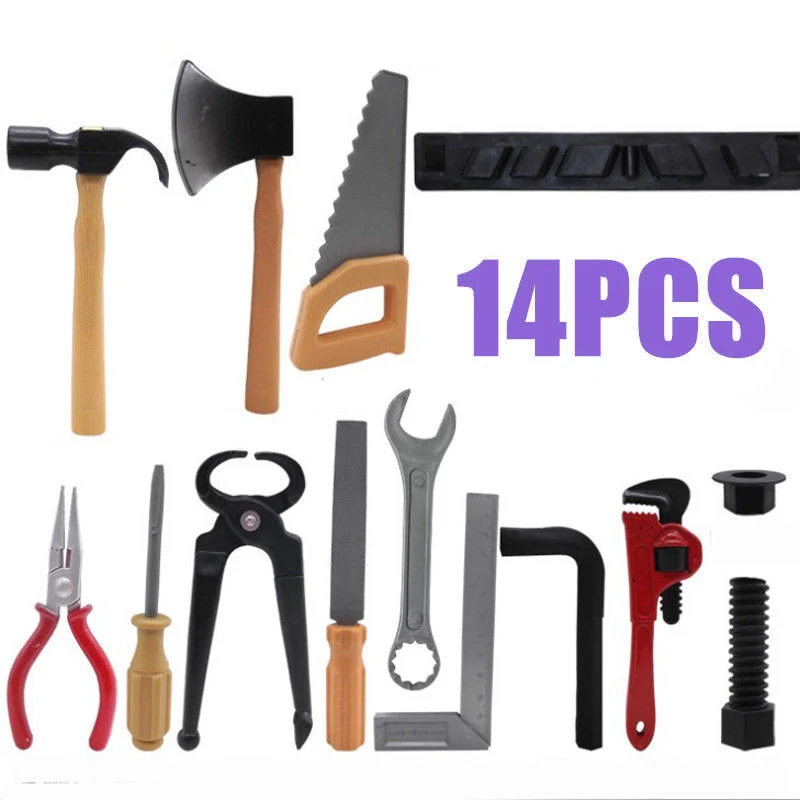 

14pcs Hammer Screwdriver Wrench Hatchet Repair Tools Toy Set For Kids Children