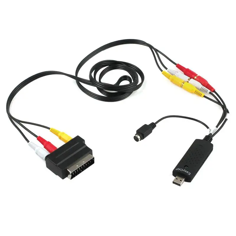 

USB2.0 VHS to DVD Converter Capture Video Audio Capture Card Adapter Scart Rca Cable for Win10