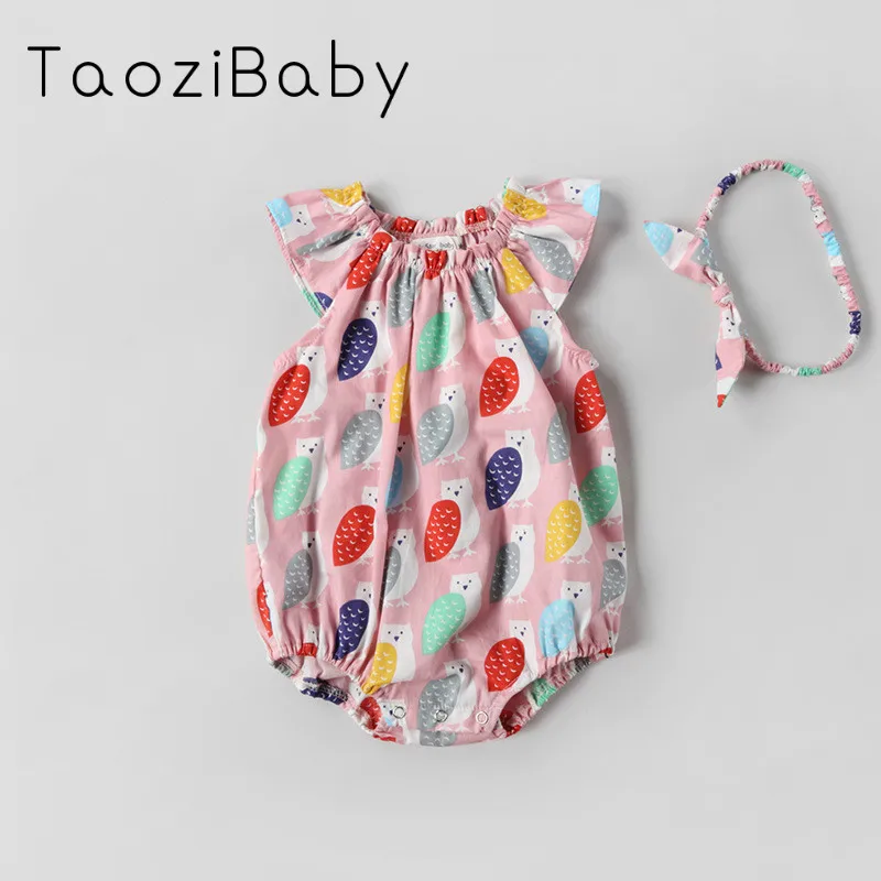 

2018 Spring Summer baby girl Clothing Korean Girls Children Clothes Cotton Halter Triangle Tong Ha With Climbing baby rompers