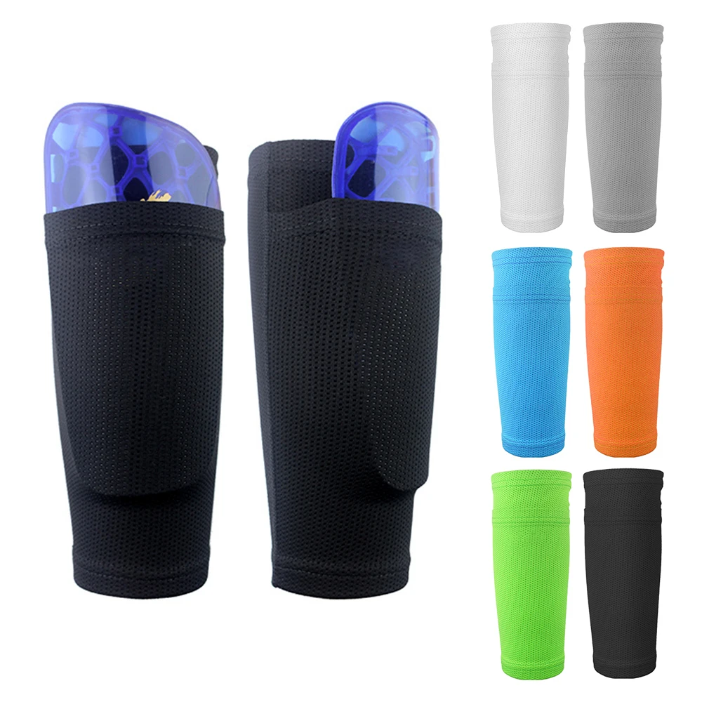 

2 PCS Soccer Shin Sleeves Football Calf Socks Breathable Football Protective Sleeves with Pocket for Shin Guards