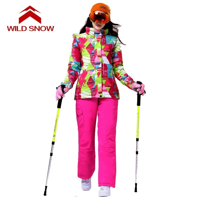 

new Winter Snow Jacket And Ski Pant Women Snowboard suit Outdoor Thermal Waterproof Windproof Professional Mountain Skiing suits