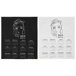 2019 365 дней Настенные календари ткань печатный календарь часы ежегодно дневник исследование планировщик Адвент-календарь ткань настенный