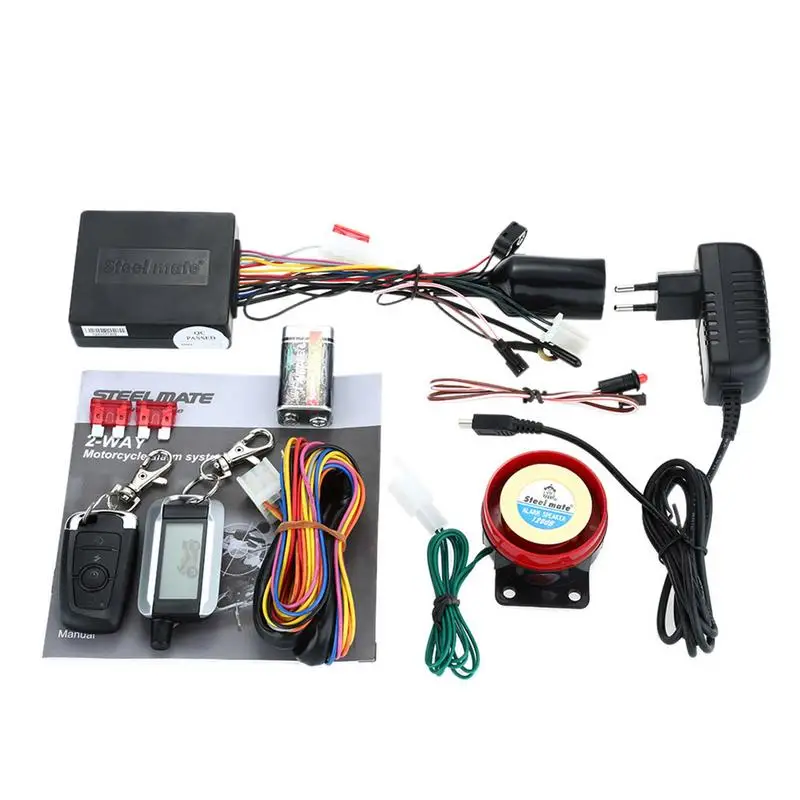 

Motorcycle Two-way Alarm Remote Control Start Engine Anti-theft Alarm System LCD Transmitter