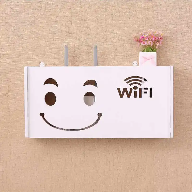 Беспроводной Wi Fi роутер ящик для хранения деревянная Пластиковая полка