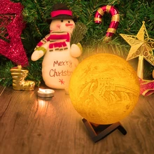 15 см/5,9 дюйма Луна ночник 3D напечатанная Луна Глобус лампа 2 цвета 3D светящаяся луна лампа с подставкой с регулируемой яркостью сенсорного управления