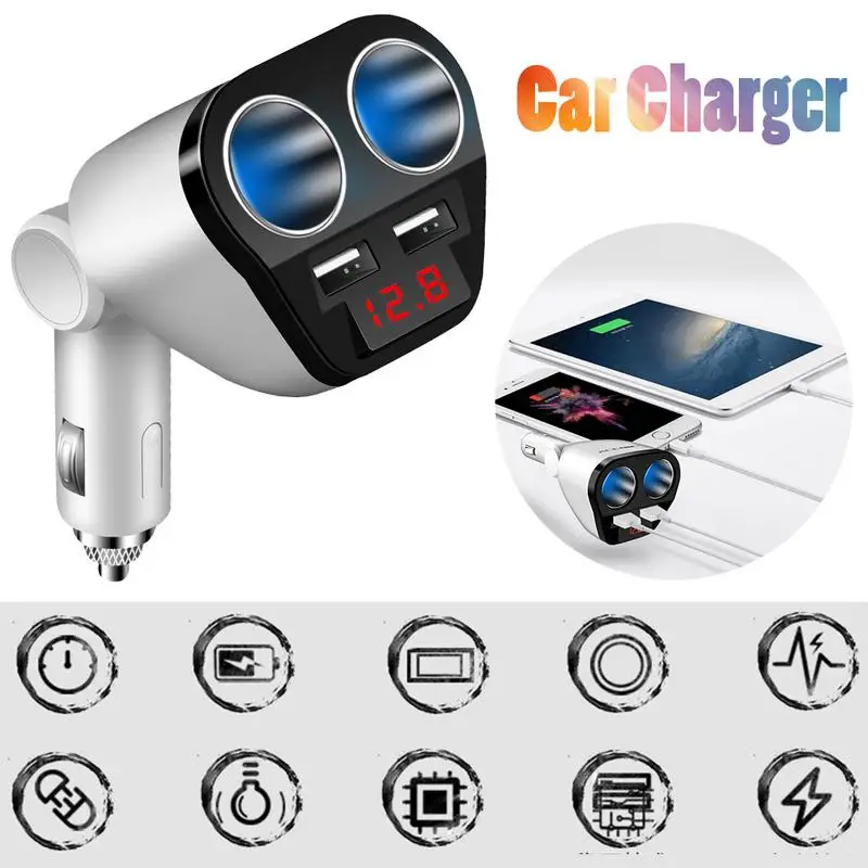 3.4A Auto Parts Car Charger Cigarette Lighter Two Dragged Double USB Multifunctional Mobile Phone One Point Socket 11.11 | Автомобили и