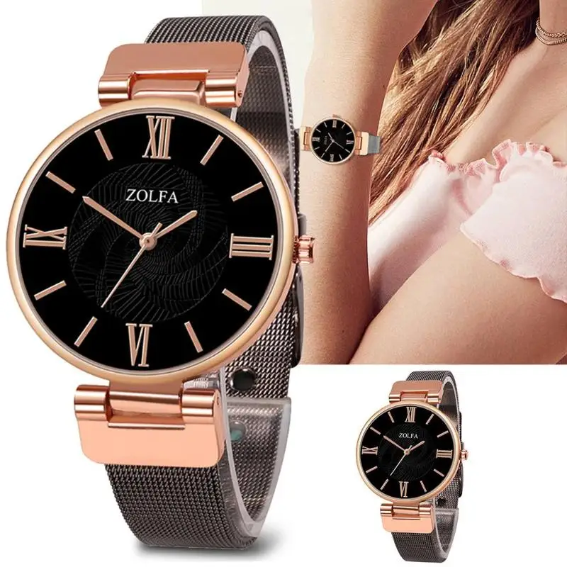 

ZOLFA Modern Women Watch Luxury Casual Mesh Strap Quartz Watches Fashion Women Mesh Watches For Business