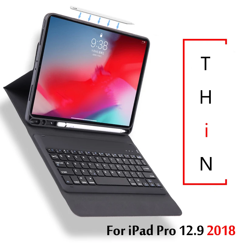 Чехол для iPad Pro 12 9 2018 Новый ультратонкий чехол с беспроводной Bluetooth клавиатурой