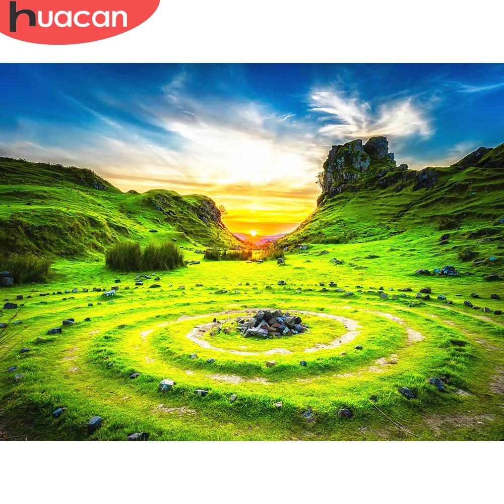 

HUACAN 5d Diamond Mosaic Scenic Pictures With Rhinestones Full Drill Diamond Painting Hobby Diamond Embroidery For Children