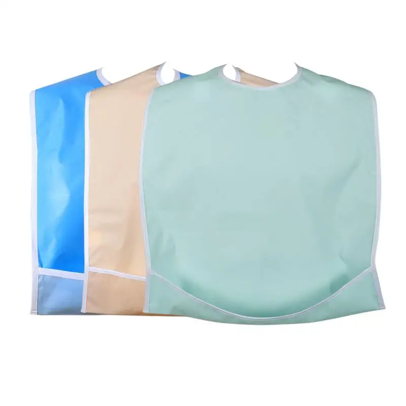 Adult Bib PVC Reusable Bib Waterproof Bib Washable Saliva Towel