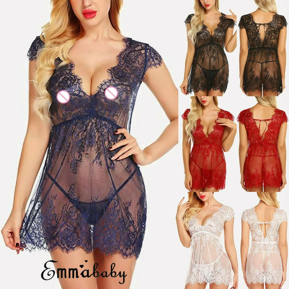 

Women Lady Lingerie Lace Dress Underwear Temptation Sexy Sleepwear G-string