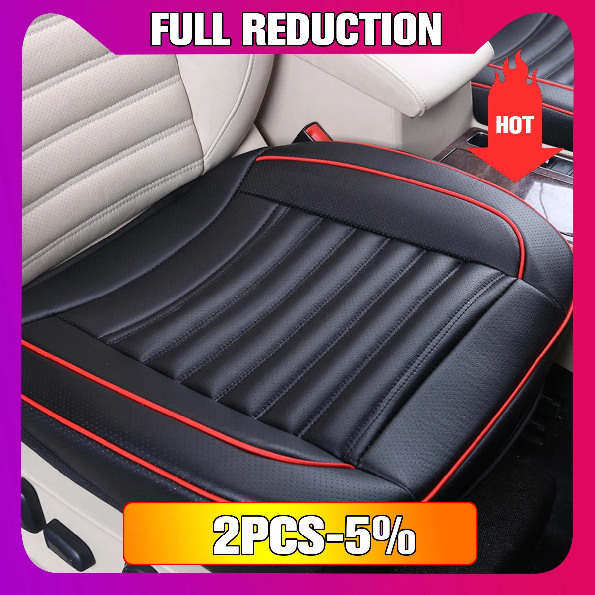 

Audew Pu Leather Car Seat Cover without Backrest Buckwhear Shell Car Seat Cushion Pad Breathable Car Cover Seat Protector