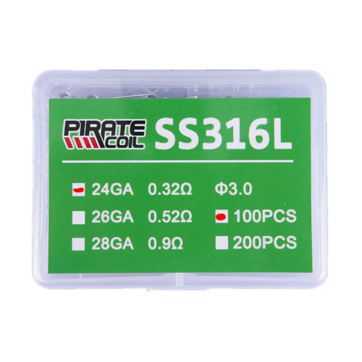 

PIRATE COIL 100 Pcs/Pack Heating Wire SS316L Prebuilt Coil Vape Coil for RDA RTA Tank Atomizer Coil