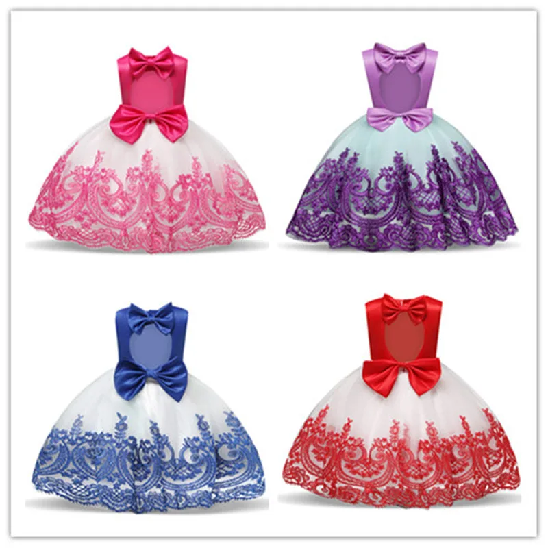 

Children Embroidery Flower Clothing Kids Tutu Ball Gowns Summer Floral Girls Dresses Princess Party Pregnant Birthday Outfits
