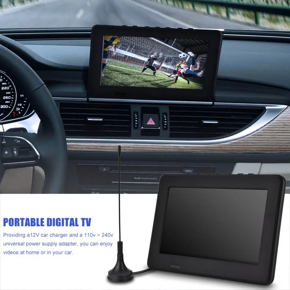 

LEADSTAR ISDB-T 7 Inches 16 : 9 Rechargeable Digital Color Car TV Television Player TFT-LED Screen for EU plug +Antenna+Remote