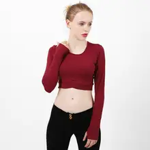 Weimostar бесшовный короткий топ с длинными рукавами для спорта для фитнеса Для Йоги Топ женский компрессионный спортивный бюстгальтер для бега deporte mujer