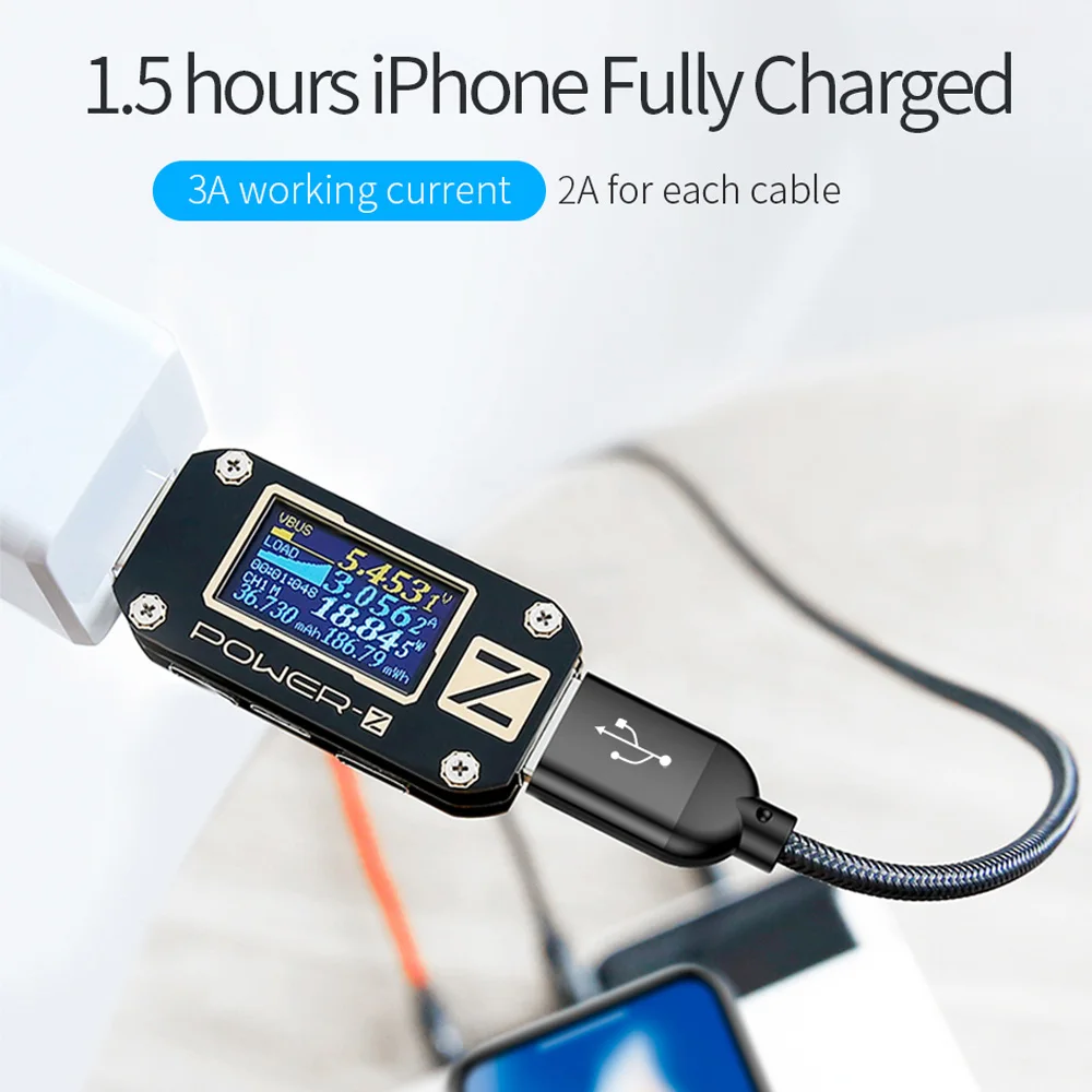 WIWU الهاتف المحمول كابل ل فون XS X 8 7 سريع شحن 3 في 1 USB إلى نوع C تاريخ كابل ل Xiaomi شاحن هاتف محمول يعمل بنظام تشغيل أندرويد كابلات