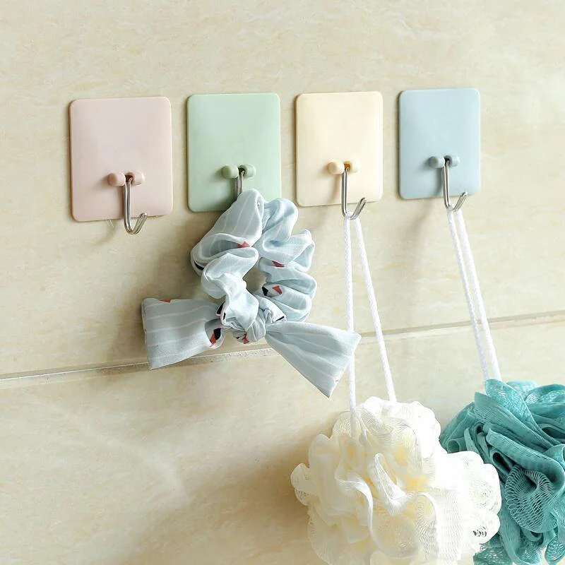 

Bathroom Strong Sucker hook Home Supplies Wall Hooks Solid For towel For jewelry Kitchen 4Colors 1PC Hanger