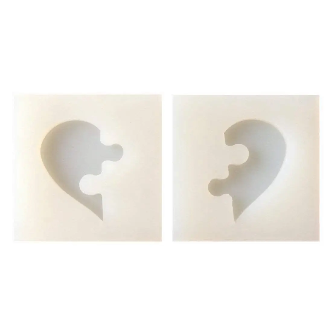 2 шт/набор, в форме сердца, головоломка, ювелирная силиконовая форма с отверстием для полимерной глины, Крафт, эпоксидная смола, Подвесные серьги M