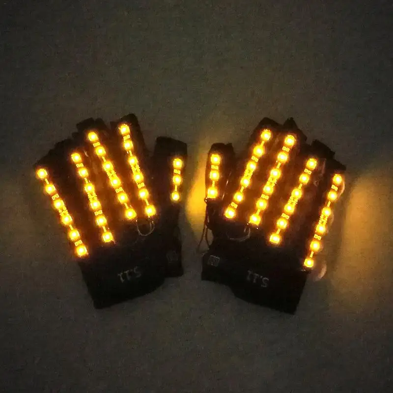 

New High Quality Glowing Gloves Led Stage Bar Performance Costume Props Christmas Party Fluorescent Gloves Party Supplies