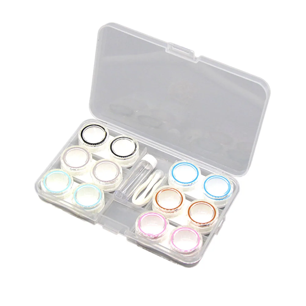 

6pcs Contact Lenses Case Portable Clamshell Transparent Lenses Holder for Travel