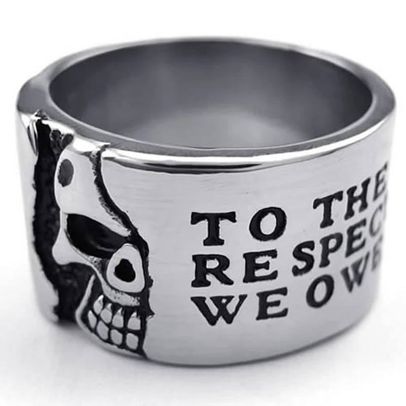 

Jewelry Man Ring, Stainless Steel, Gothic skeleton skull, Black Silver - Gr. 68