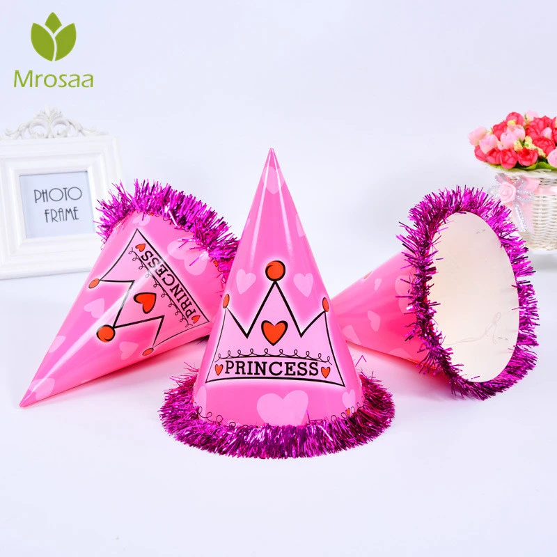 1 Uds. Sombreros de fiesta de cumpleaños, gorro de decoración, sombrero de cumpleaños, corona para pastel de princesa, sombrero para adultos, decoración para fiestas infantiles|Sombreros de fiesta| -