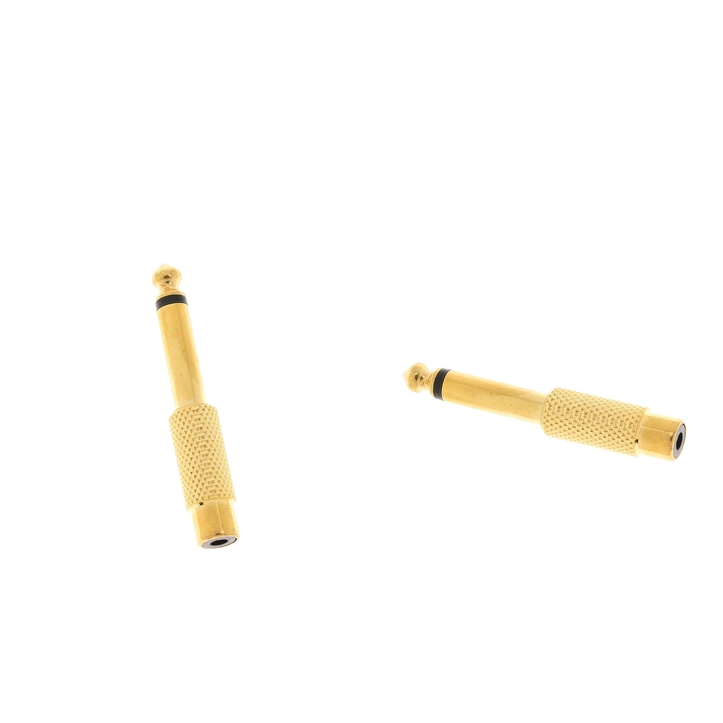 

MagiDeal 2Pcs 6.35mm 1/4 'Male Mono Plug to RCA Female Jack Audio Mixer Connector