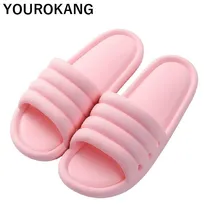 Women Home Slippers Indoor Couple Shoes Unisex Summer Bathroom Slippers Concise Female Floor Footwear Soft Non-slip Sandals senza fretta summer women shoes home linen slippers couple indoor thick bottom slippers non slip floor shoes