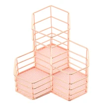 Pen Cup Holder For Desk Tidy Hexagon iron Hollow Makeup Brush Organizer Stationery Storage Container Pencil Marker Gel Pen Hol