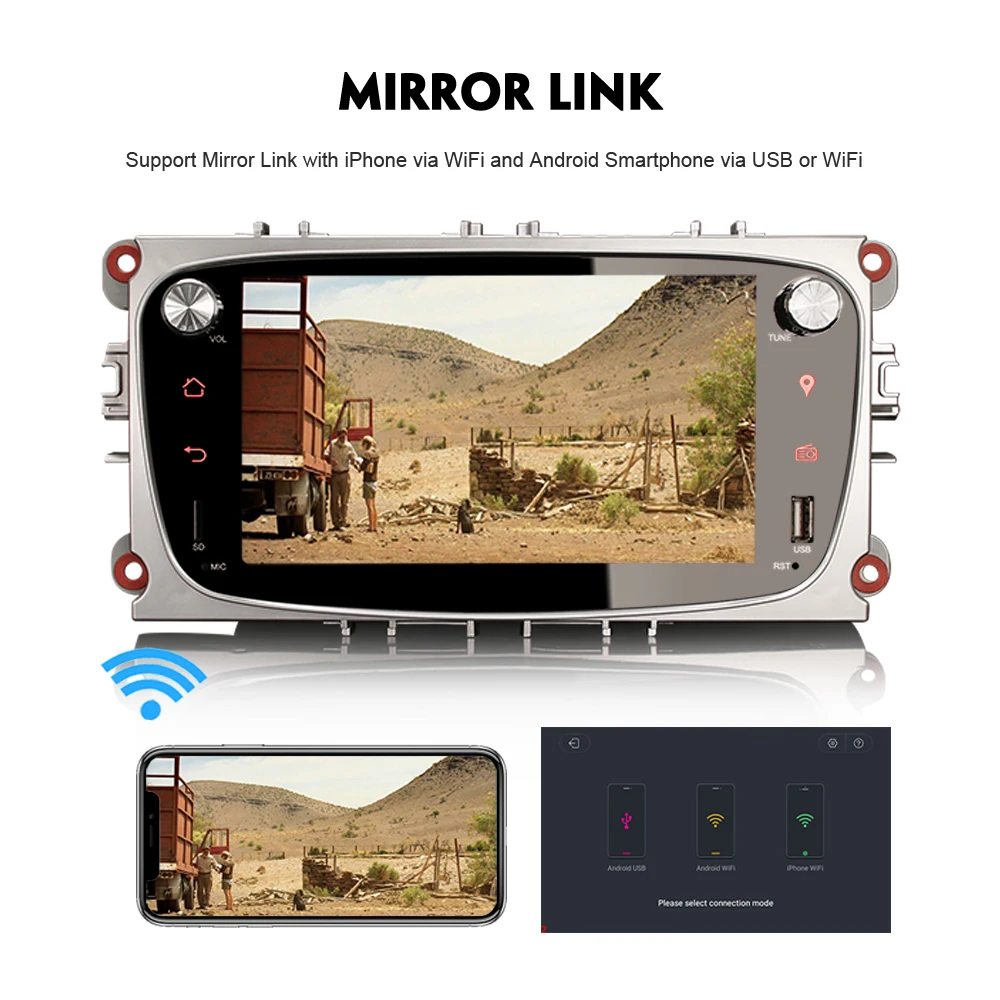 7 &quotQuad Core 2 din Android 8 1 авто радио DAB + WiFi 4G OBD Автомобильный GPS навигации плеер для FORD
