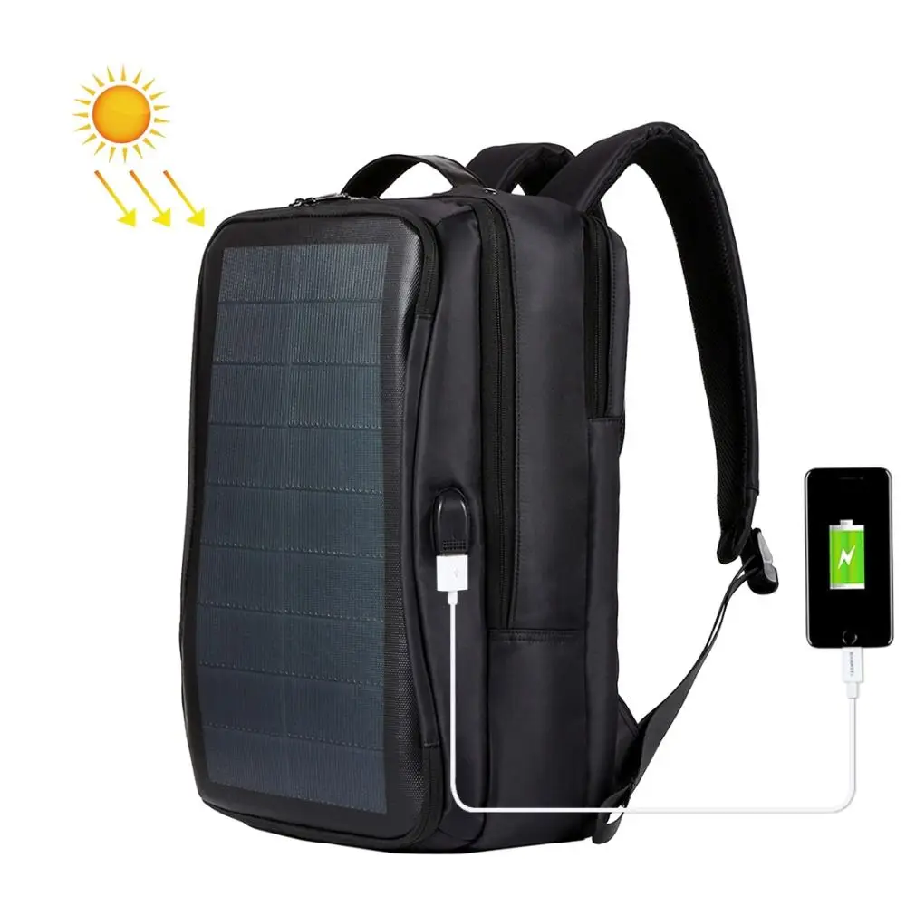 

BEAU-HAWEEL Outdoor Solar Backpack Bags Flexible Solar Panel 14W Power Backpack Laptop Bag+Handle+USB Laptop Tablet Bags