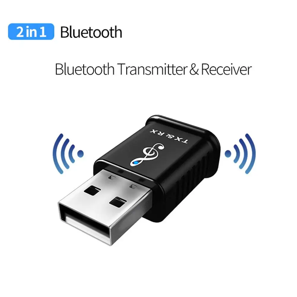 

2in1 USB Bluetooth 5.0 Transmitter Receiver Adapter Mini 3.5mm AUX Stereo for Computer TV Speaker Car Wireless Bluetooth Adapter