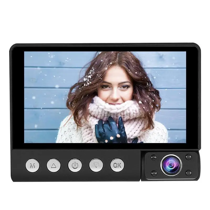 

4 inch LCD 1080p 3 Lens G-sensor Car DVR Camera IR Night Vision Dash Cam Recorder with Rear View Camera Dashcam Mirror