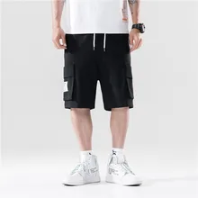 Для мужчин Твердые упругие Повседневное свободный крой шорты летние Повседневное мульти-карман шорты в уличном стиле хип-хоп мужской модные штаны