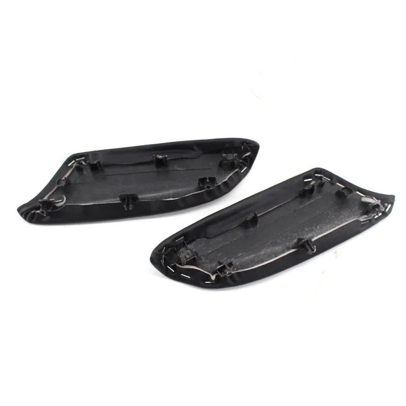 2 Pcs Door Panel Armrest Artificial Leather Black Cover For Honda