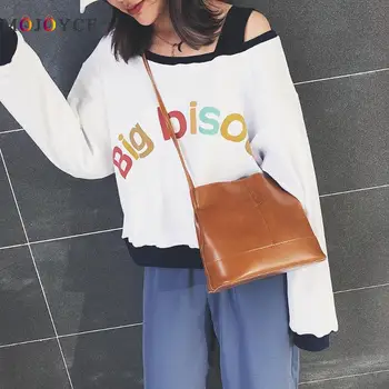 

Women Solid Color Sling Bucket Bag PU Leather Girls Shoulder Bags Women Messenger Bags Bolsos Mujer