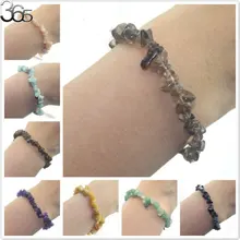 Красивые ювелирные изделия Wh натуральный камень драгоценные камни камень свободной формы чип шарик эластичный браслет 7,5"