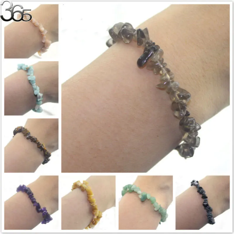 Free Shipping Beautiful Jewelry Wh Natural Genuine Stone Gems Freeform Chip Bead Stretchy Bracelet 7.5&quot | Украшения и