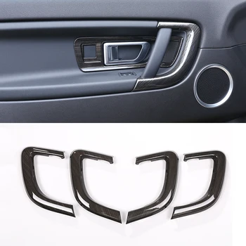 

4-Piece Black Wood Grain ABS Chrome Door Inner Handle Trim For Land Rover Discovery Sport 2015-2017 Car Accessories Replacement