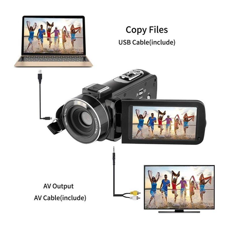 Видеокамера цифровая видеокамера Full Hd 1080P 24.0Mp 3 0 дюймов Lcd 270 градусов поворотный