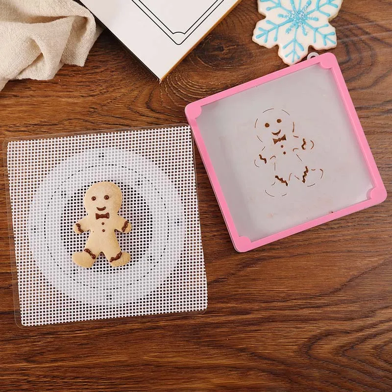 

Cake Decoration Tools Baking Accessories Fondant Cookies Spray Mold Fixed Frame Plastic Cake Stencil Fixing Frames Printing Die