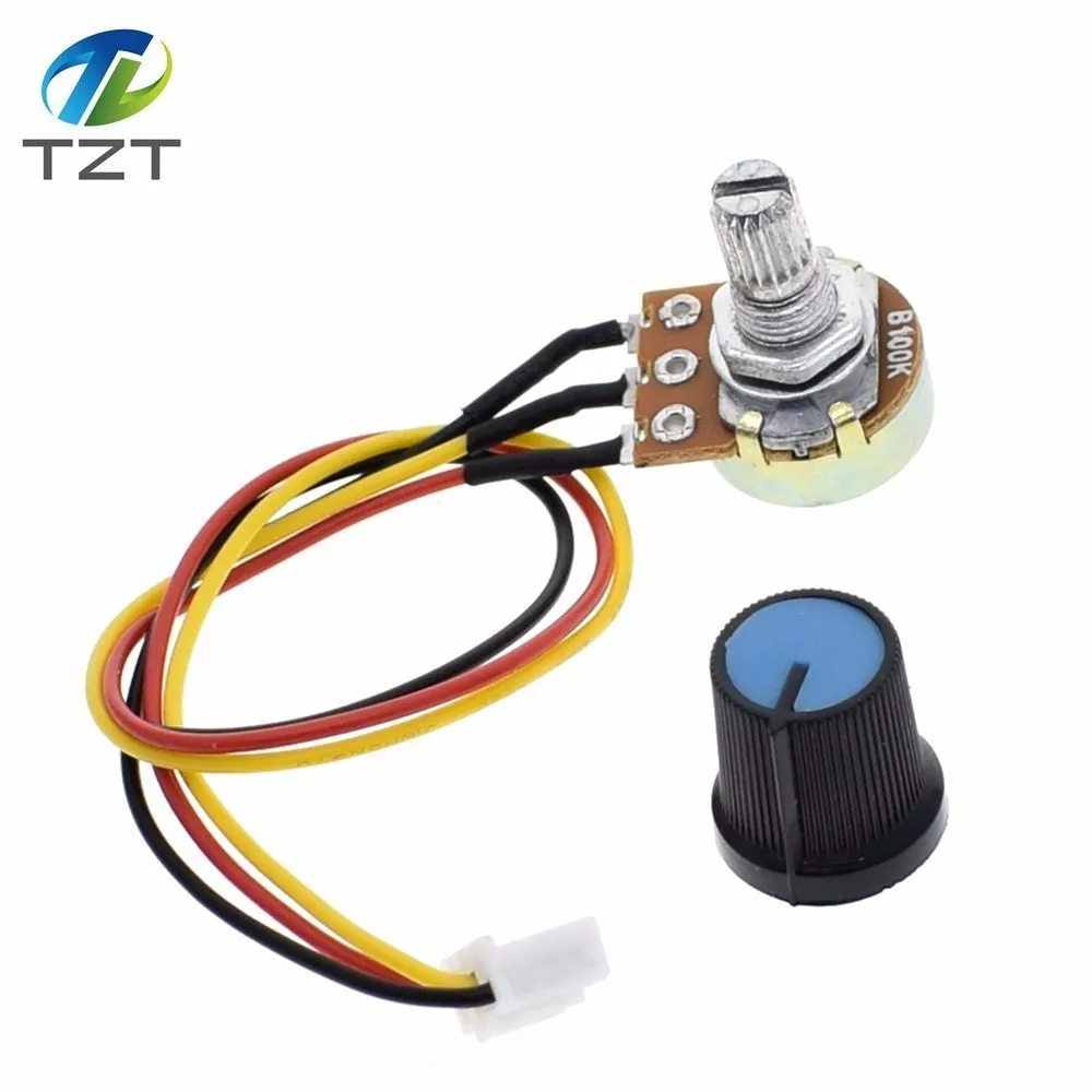 

TZT 1pcs WH148 potentiometer B10K B100K speed control knob control switch XH2.54 3P linear control handle