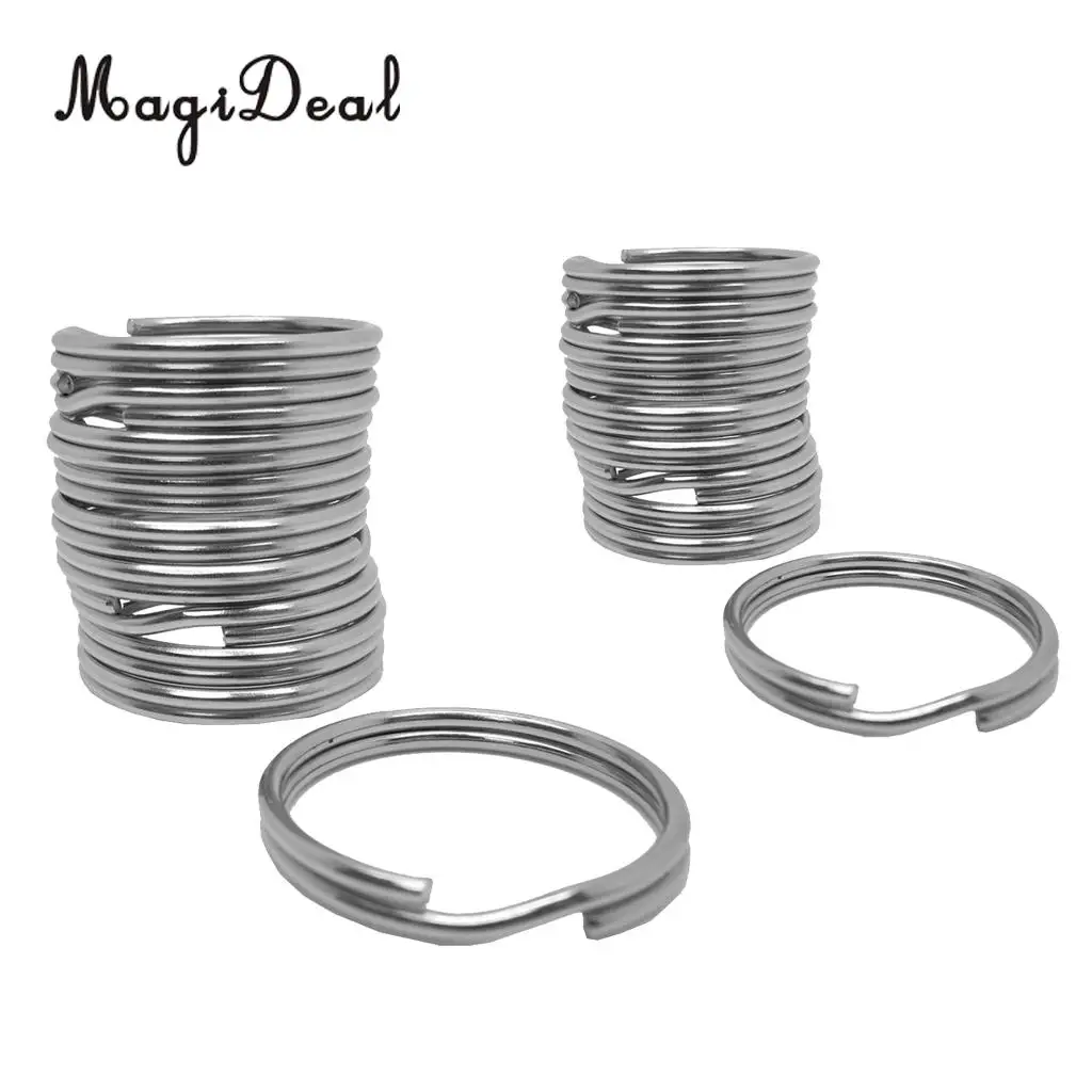 

10 Pieces Durable Scuba Diving Stainless Steel Split Ring for Gear Attachment 22mm/30mm for Swimming Climbing Camping Accessory