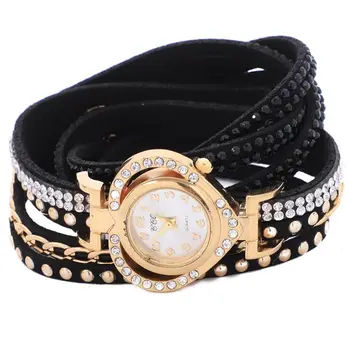 

CCQ Brand Luxury Fashion Full Watch Casual Love Geart Shape Braided Women Quartz Watches Gift C97