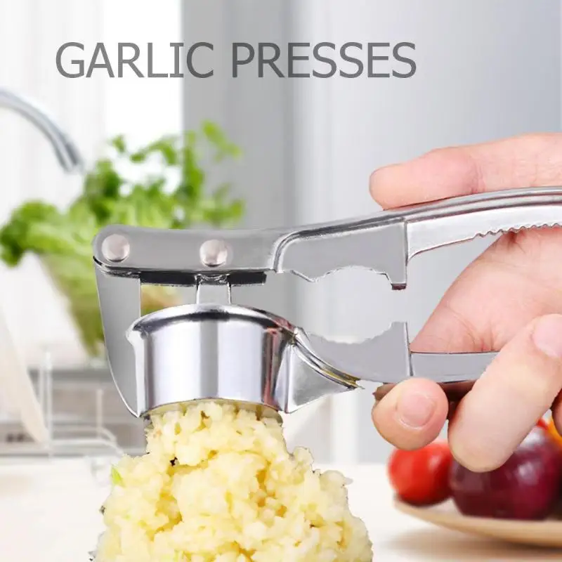 

4 in 1 Stainless Steel Garlic Presses Garlic Presses Squeeze Tool Fruit & Vegetable Tools Bottle Opener Fish Scales Scraper
